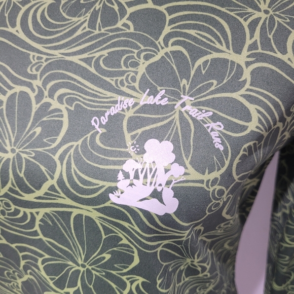 Patagonia Womens Capilene Hawaiian Floral Long Sleeve Shirt Med Green Gorpcore - Picture 5 of 9